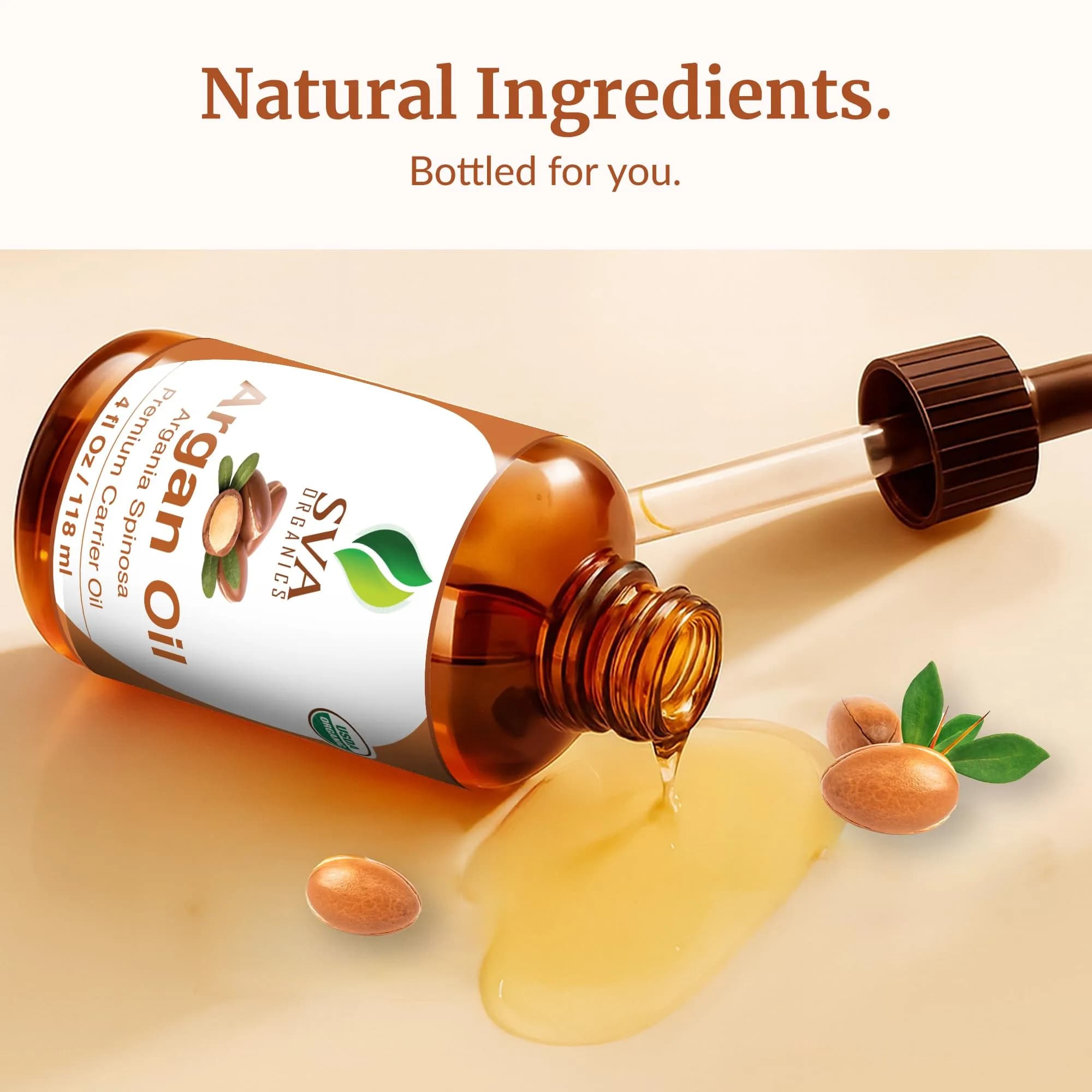 SVA Organics Organic Argan Carrier Oil 118ml (4 Fl Oz) | Cold-Pressed, Pure, Non-Greasy - view 8