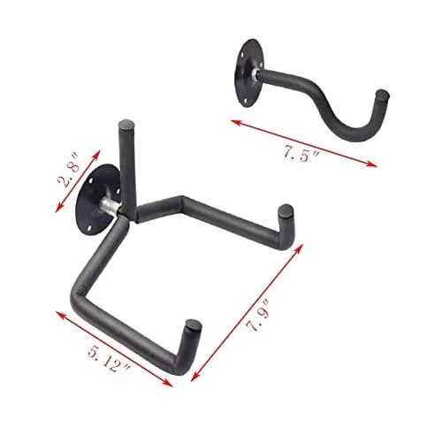 Jashem Horizontal Guitar Wall Mount Holder for Acoustic, Electric, Bass Guitars, Ukulele, Banjo, Mandolin | Heavy Duty Metal, 50 lbs Capacity thumbnail 2