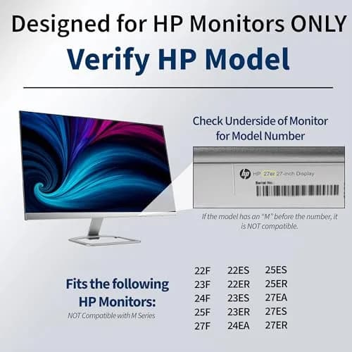 VIVO Steel Quick Attach VESA Adapter Plate Bracket for HP Monitors 75x75mm & 100x100mm | Mount-HP27ER thumbnail 2