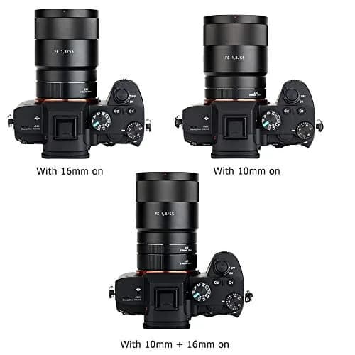 JJC Auto Focus Macro Extension Tube Set for Sony E Mount Cameras & Lenses | 10mm & 16mm Tubes for Macro Photography thumbnail 5