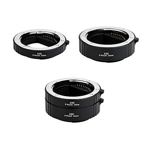 JJC Auto Focus Macro Extension Tube Set for Sony E Mount Cameras & Lenses | 10mm & 16mm Tubes for Macro Photography thumbnail 1