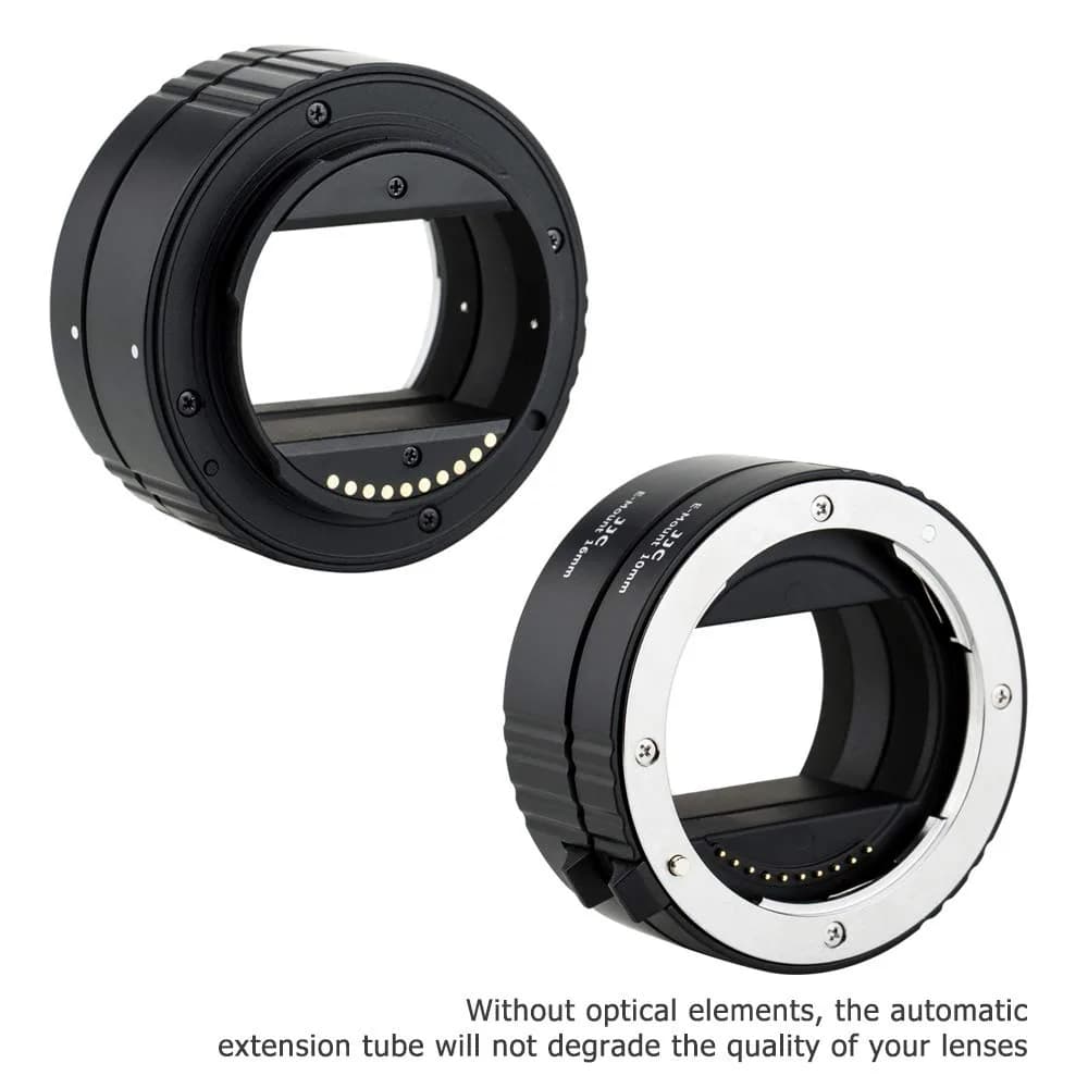 JJC Auto Focus Macro Extension Tube Set for Sony E Mount Cameras & Lenses | 10mm & 16mm Tubes for Macro Photography - view 2