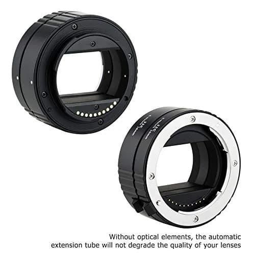 JJC Auto Focus Macro Extension Tube Set for Sony E Mount Cameras & Lenses | 10mm & 16mm Tubes for Macro Photography thumbnail 2