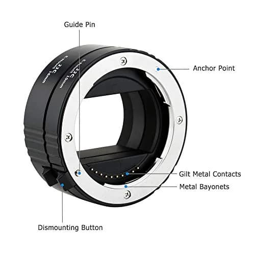JJC Auto Focus Macro Extension Tube Set for Sony E Mount Cameras & Lenses | 10mm & 16mm Tubes for Macro Photography thumbnail 3