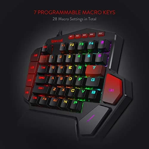 Redragon K585 DITI One-Handed RGB Mechanical Gaming Keypad with Detachable Wrist Rest | 42-Key Layout, Programmable Macros thumbnail 3