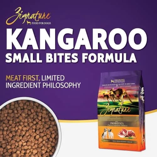 Zignature Kangaroo Limited Ingredient Formula Small Bites Dry Dog Food 12.5lb | Supports Digestive Health & Small Breeds thumbnail 2