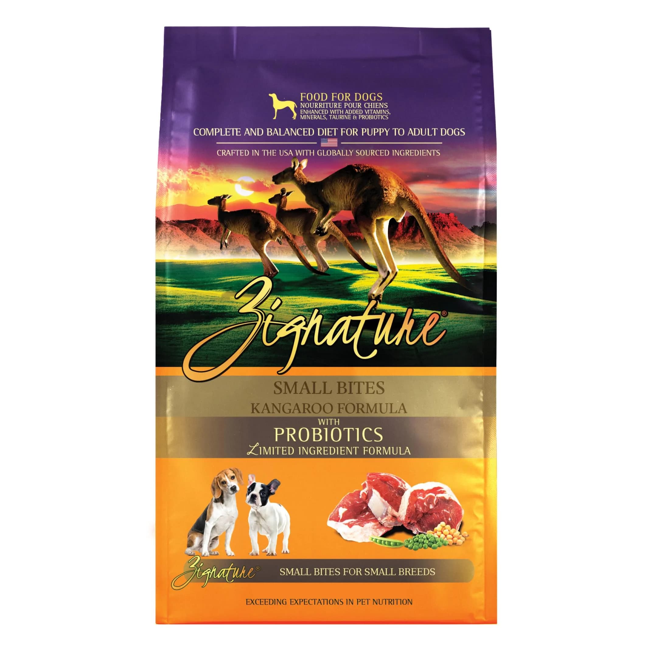 Zignature Trout & Salmon Limited Ingredient Formula Small Bites Dry Dog Food 12.5lb | Supports Digestive & Coat Health — Kangaroo / 12.5 Pound