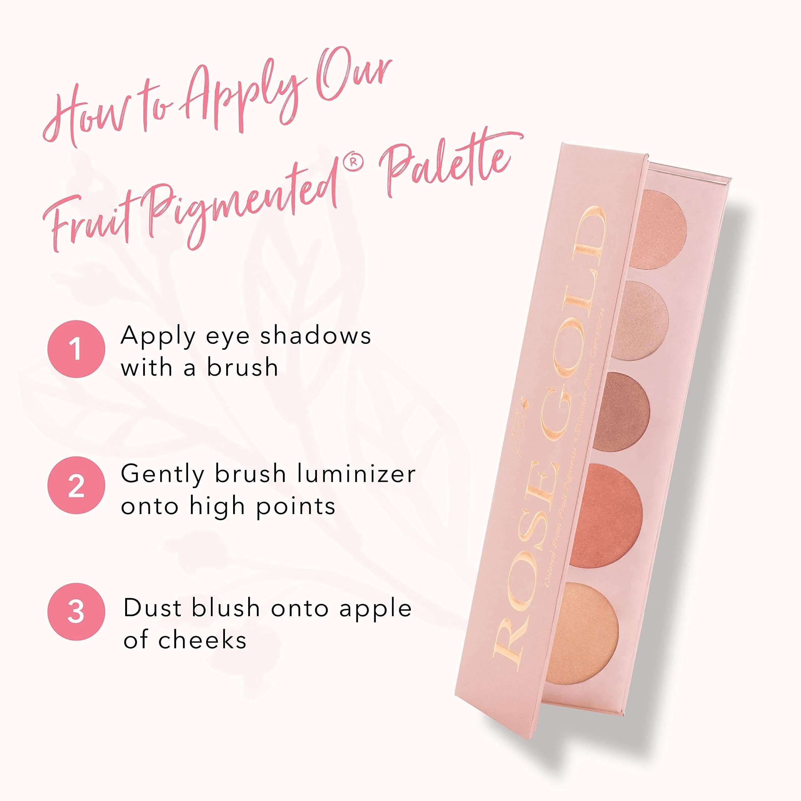 100% PURE Rose Gold Makeup Palette All in One Compact 3, Rose Gold | Natural Fruit Pigmented Multi-Use Face & Eye Makeup - view 7