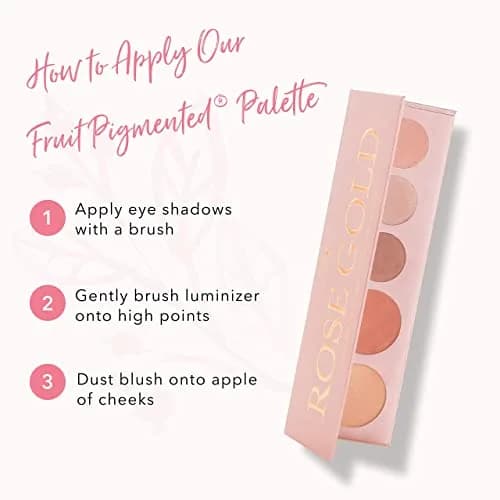 100% PURE Rose Gold Makeup Palette All in One Compact 3, Rose Gold | Natural Fruit Pigmented Multi-Use Face & Eye Makeup thumbnail 7