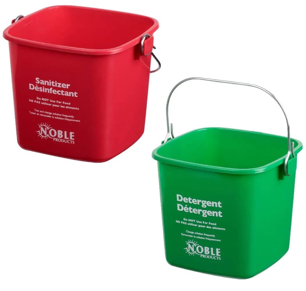 Noble Products Square Pail Set of 2 | 3 Quart Plastic Buckets for Cleaning & Sanitizing