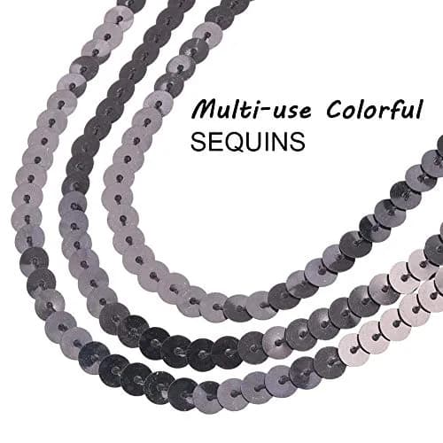 PH PandaHall Black Sequin Trim 6mm Wide 100 Yards | Sparkly Craft Ribbon for Sewing & Costumes thumbnail 4