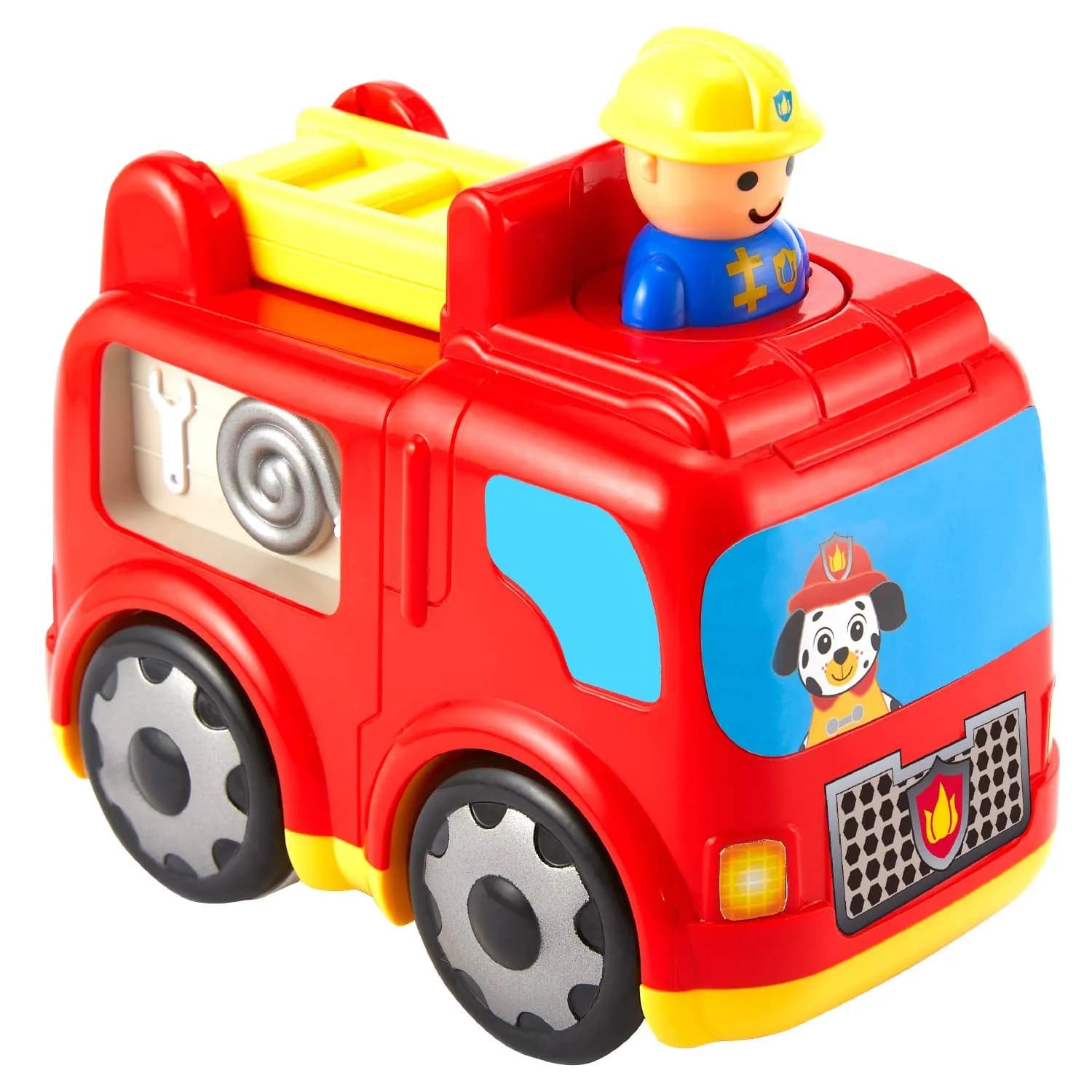 Kidoozie Press 'N Zoom Fire Engine - Push & Go Vehicle Toy for Toddlers | Bright, Safe & Educational (70-120 chars)