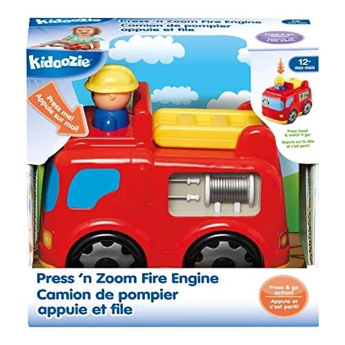 Kidoozie Press 'N Zoom Fire Engine - Push & Go Vehicle Toy for Toddlers | Bright, Safe & Educational (70-120 chars) thumbnail 5