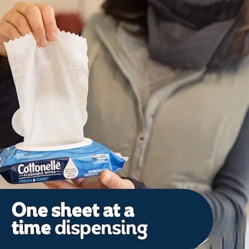 Cottonelle Fresh Care Flushable Wet Wipes, Fresh Feel, 42 Wipes Per Pack (8 Packs Total, 336 Wipes) | Gentle Skin Care thumbnail 8
