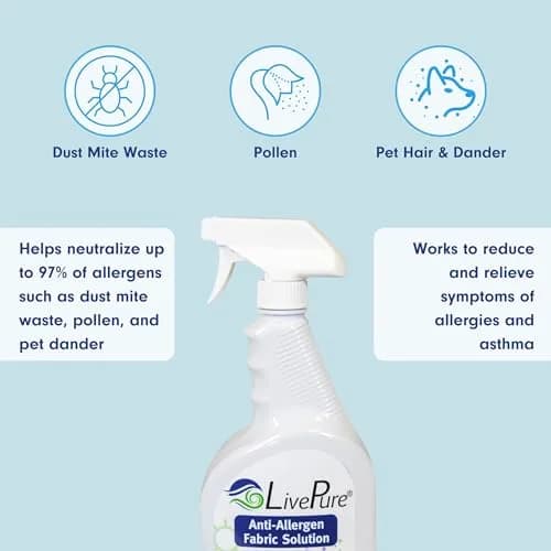 LivePure Anti-Allergen Fabric Spray 946ml (32 Fl Oz) | Neutralizes 97% of Allergens thumbnail 2