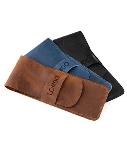 Londo Genuine Leather Pen and Pencil Case with Tuck in Flap | Classic Desk Organizer in 6 Colors thumbnail 8