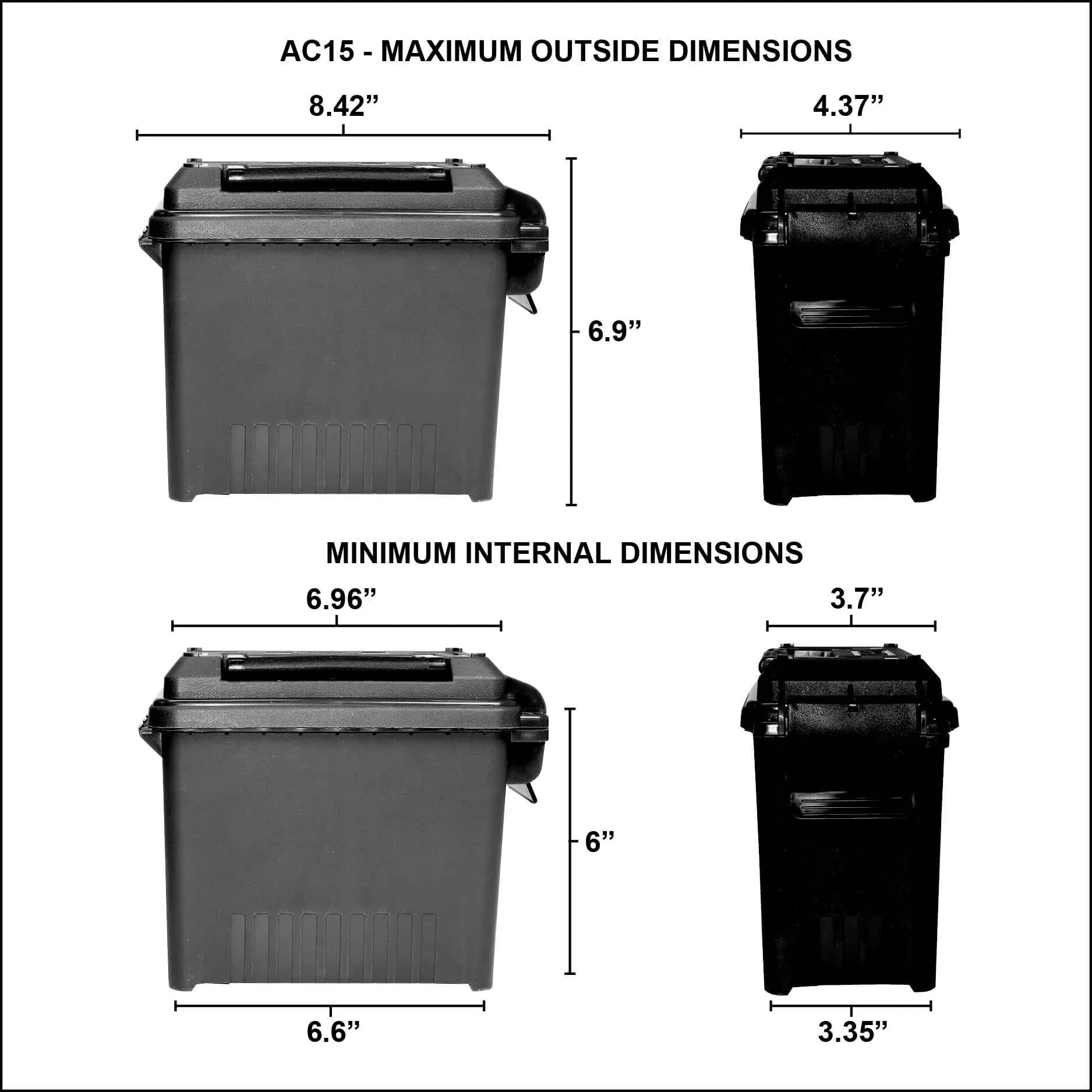 MTM AC15-40 Mini Ammo Can 12 lb (5.44 kg) Capacity | Water-Resistant Seal for Dry Storage - view 4