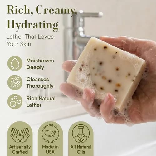 360Feel Lavender Patchouli Castile Soap - Handmade in USA - All-Natural, Cold-Processed, 5 oz | Deep Hydration & Relaxation thumbnail 2