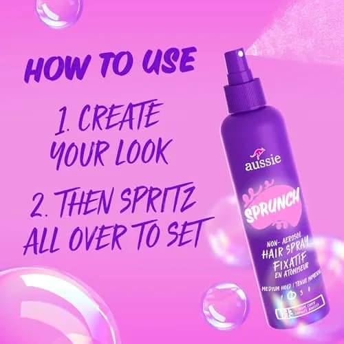 Aussie Sprunch Non-Aerosol Hairspray for Curly Hair 250ml (8.5 Fl Oz) Pack of 3 | Strong Hold with Jojoba Oil & Sea Kelp thumbnail 5