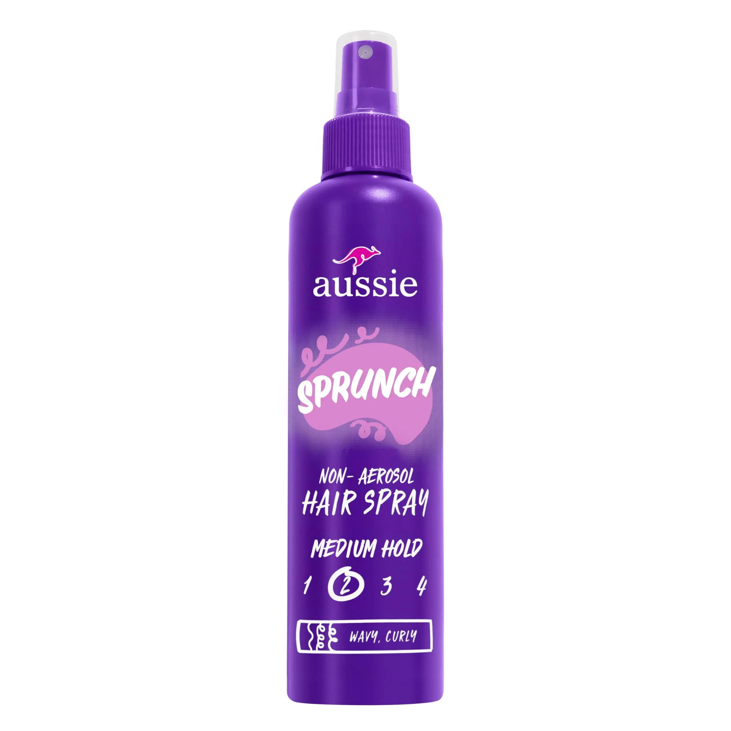Aussie Sprunch Non-Aerosol Hairspray for Curly Hair 250ml (8.5 Fl Oz) Pack of 3 | Strong Hold with Jojoba Oil & Sea Kelp