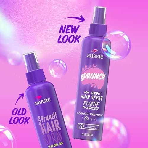 Aussie Sprunch Non-Aerosol Hairspray for Curly Hair 250ml (8.5 Fl Oz) Pack of 3 | Strong Hold with Jojoba Oil & Sea Kelp thumbnail 2