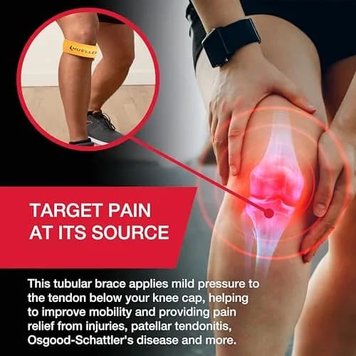 MUELLER Jumper's Knee Support Strap Gold | Targeted Compression for Pain Relief (70-120 chars) thumbnail 5