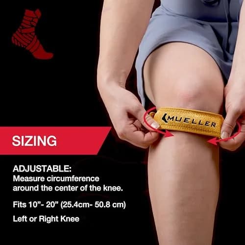 MUELLER Jumper's Knee Support Strap Gold | Targeted Compression for Pain Relief (70-120 chars) thumbnail 6