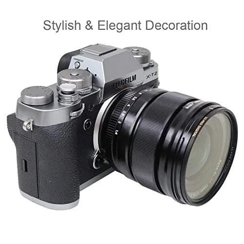 Foto&Tech Soft Shutter Release Button Compatible with Fuji X-T5 X-T4 X-T3 X-T30 X-T30 II X-T20 X-PRO3 X100V X100F X-E4 X-E3 Sony RX1R II RX10 IV III Leica M10 M9 Nikon Df F3 | Brass, 2 pcs, Silver thumbnail 2