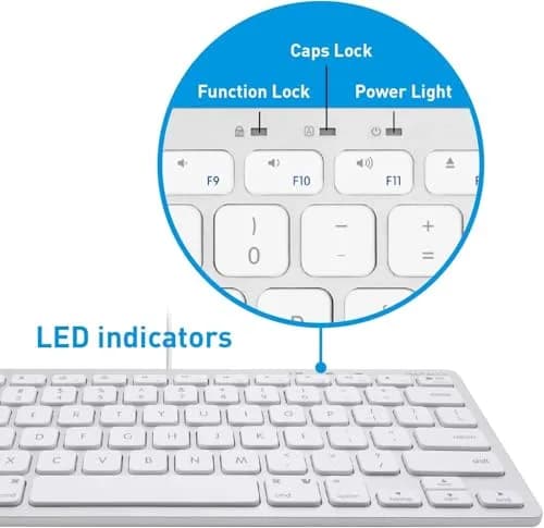 Macally SLIMKEYCA Wired Compact Keyboard - 78 Scissor Switch Keys - USB Mini Keyboard - Silver Aluminum thumbnail 7