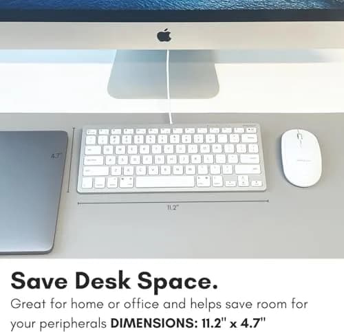 Macally SLIMKEYCA Wired Compact Keyboard - 78 Scissor Switch Keys - USB Mini Keyboard - Silver Aluminum thumbnail 3