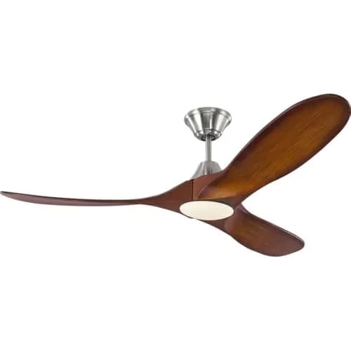 Monte Carlo Maverick II 52" Ceiling Fan with LED Light & Remote | Energy Star, Brushed Steel, 3 Blades thumbnail 1