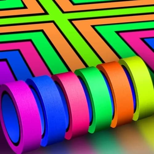 Whaline Neon Gaffer Cloth Tape 0.6 inch | UV Fluorescent UV Blacklight Tape for UV Party thumbnail 1