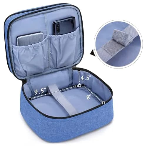 LUXJA Blue Carrying Bag Compatible with DR.J Mini Projector & Accessories | Portable Travel Case (20.3cm x 21cm x 16.5cm) thumbnail 4