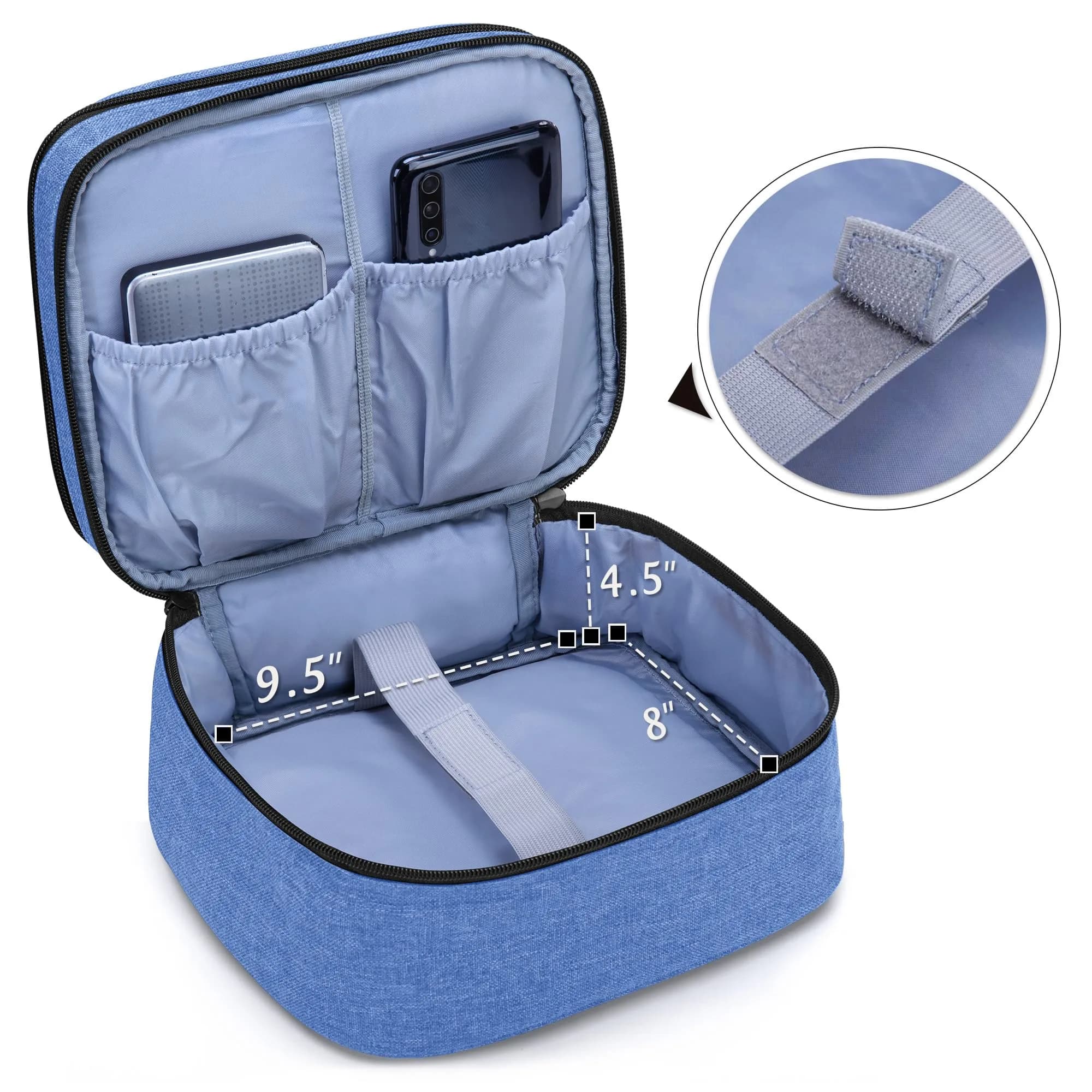 LUXJA Blue Carrying Bag Compatible with DR.J Mini Projector & Accessories | Portable Travel Case (20.3cm x 21cm x 16.5cm) - view 4