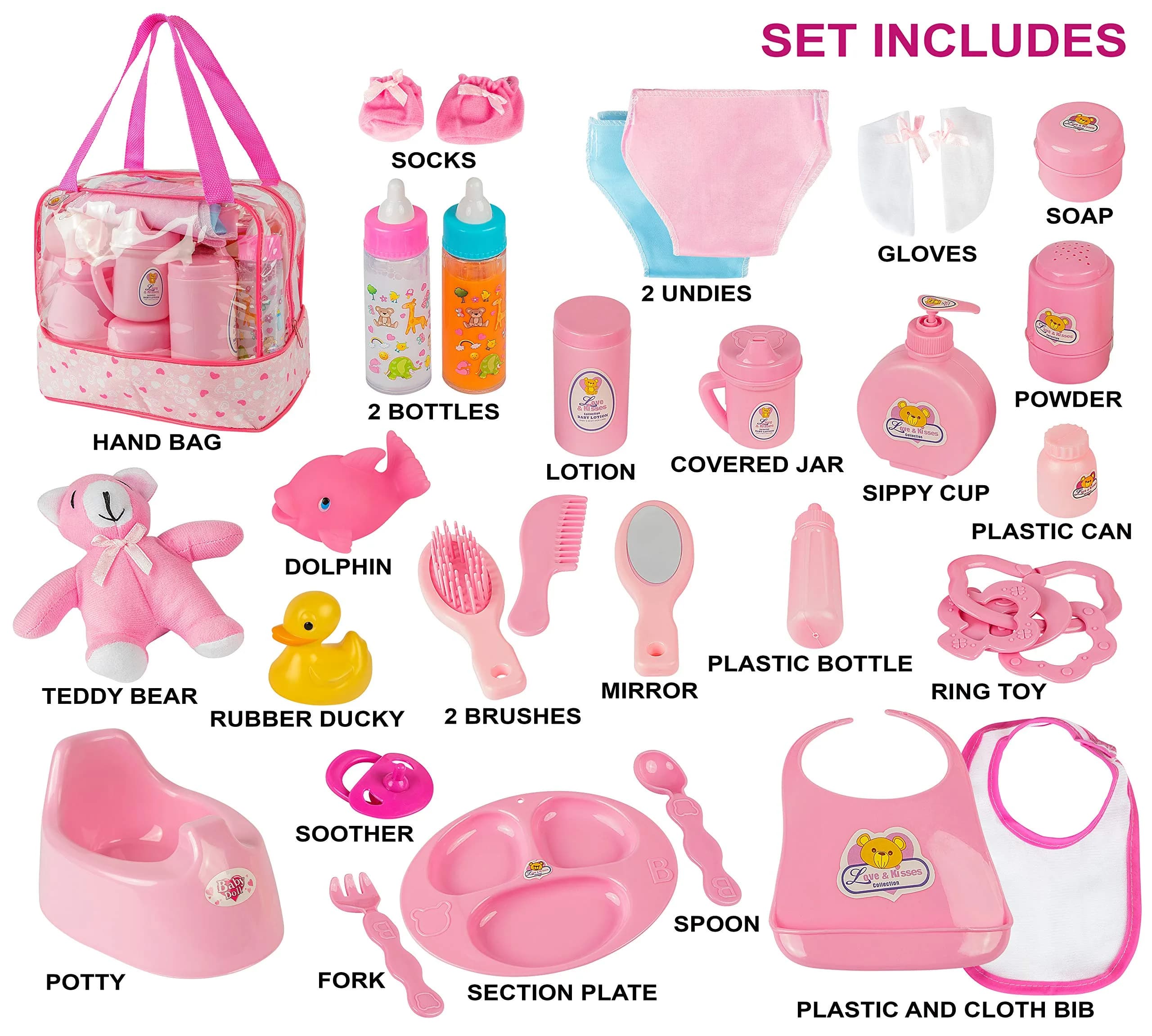 My Sweet Baby 13-Piece Doll Feeding & Diaper Bag Set with Disappearing Milk Bottles | Ages 3+ - view 6