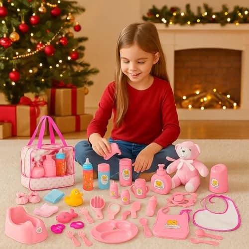 My Sweet Baby 13-Piece Doll Feeding & Diaper Bag Set with Disappearing Milk Bottles | Ages 3+ thumbnail 2