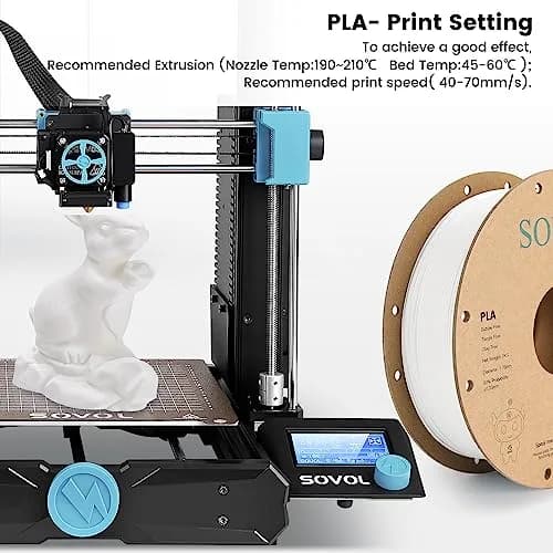Sovol 3D Printer PLA Filament 2kg Spool Printing Materials, Black & White | 1.75mm, Vacuum Sealed, Environment Friendly thumbnail 7