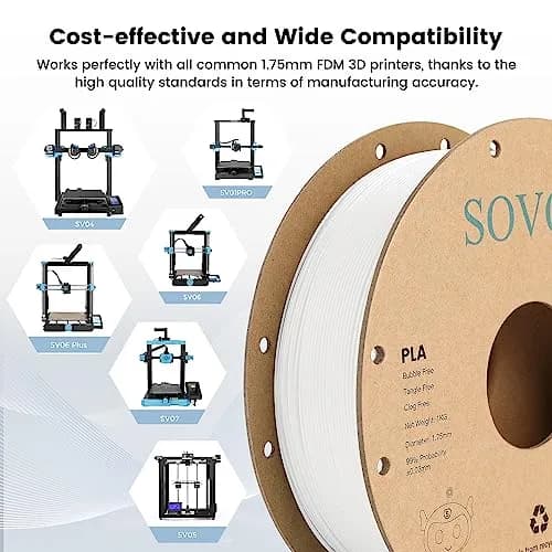 Sovol 3D Printer PLA Filament 2kg Spool Printing Materials, Black & White | 1.75mm, Vacuum Sealed, Environment Friendly thumbnail 8