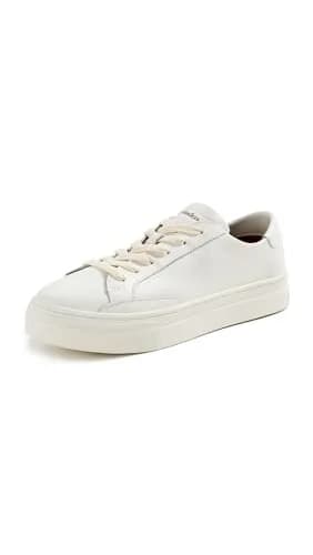 Soludos Ibiza Platform Leather Sneakers, Oasis White | All-Day Comfort & Height Boost thumbnail 1