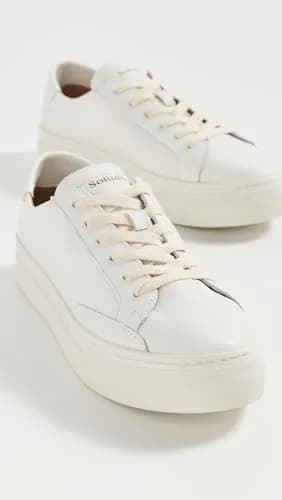 Soludos Ibiza Platform Leather Sneakers, Oasis White | All-Day Comfort & Height Boost thumbnail 4