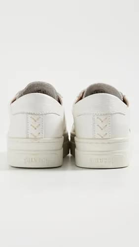 Soludos Ibiza Platform Leather Sneakers, Oasis White | All-Day Comfort & Height Boost thumbnail 3