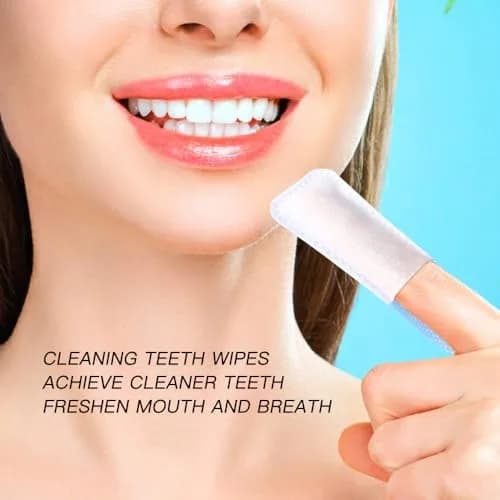 songfir Mint-Flavored Oral Finger Wipes 100 Pcs | Effective Teeth Whitening Tool thumbnail 3