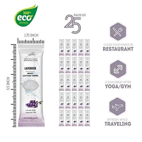FabbPro Oshibori Moist Terry Cotton Towels 50 Pack | Refreshing Pre-moistened Towels for Sensitive Skin thumbnail 4
