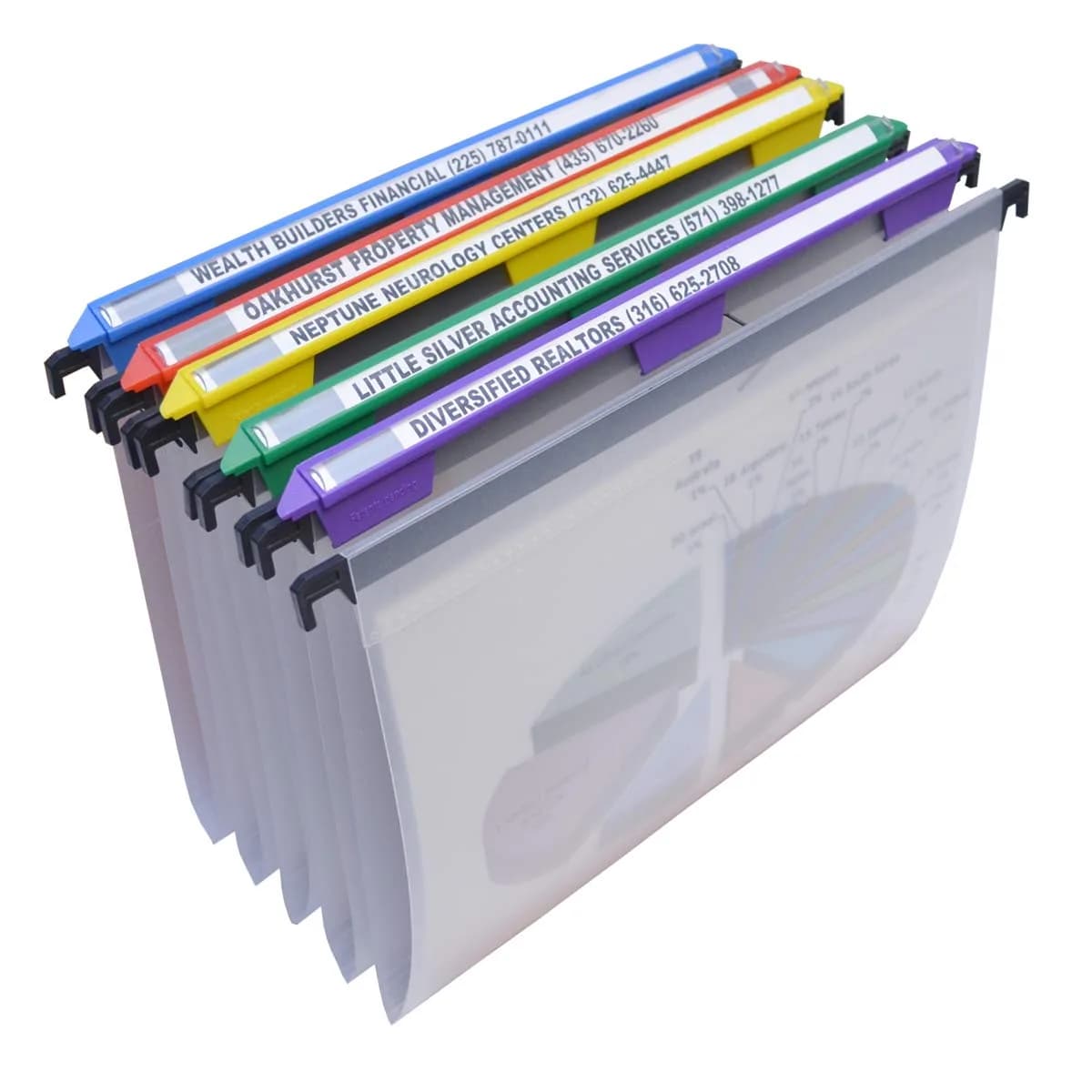 Ultimate Office MagniFile V-Bottom Hanging File Folders, Set of 5 Frost | Polypropylene, Letter Size — Frost