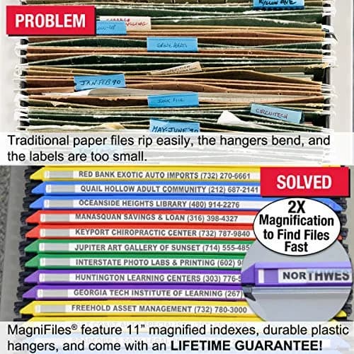 Ultimate Office MagniFile V-Bottom Hanging File Folders, Set of 5 Frost | Polypropylene, Letter Size thumbnail 2