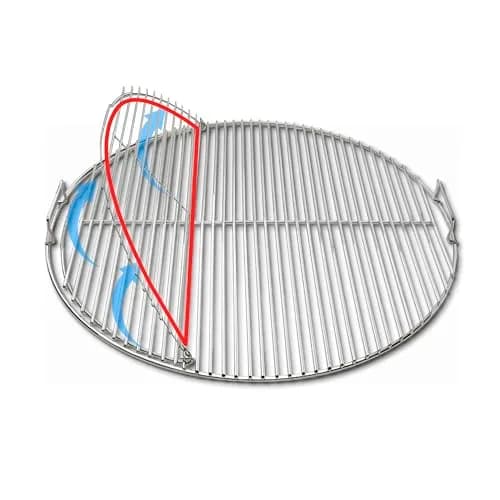 Slow 'N Sear EasySpin Charcoal Grill Cooking Grate 22" | Rust-Resistant Stainless Steel thumbnail 4