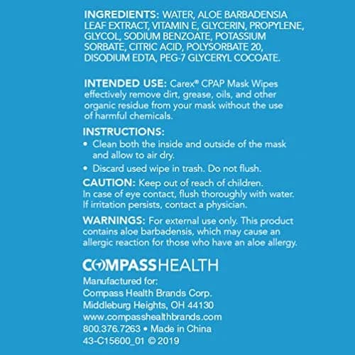 Carex CPAP Mask Wipes - 62 Count Unscented Cotton Wipes | Gentle & Effective CPAP Cleaning thumbnail 4