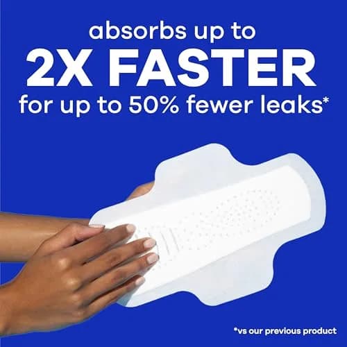Always Infinity FlexFoam Feminine Pads Size 5 Extra Heavy Overnight Unscented 66 Count | Dermatologist Tested by Skin Health Alliance thumbnail 4