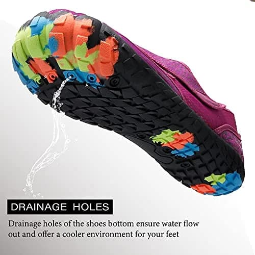 L-RUN Womens Water Sports Shoes for Surfing Walking Yoga Purple 8.5 US | Breathable, Anti-Slip & Quick-Dry thumbnail 7