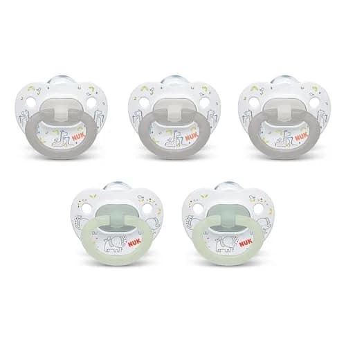 NUK First Choice Classic Orthodontic Baby Pacifier 0-6 Months, 5-Pack | Trusted by 95% of Babies thumbnail 1